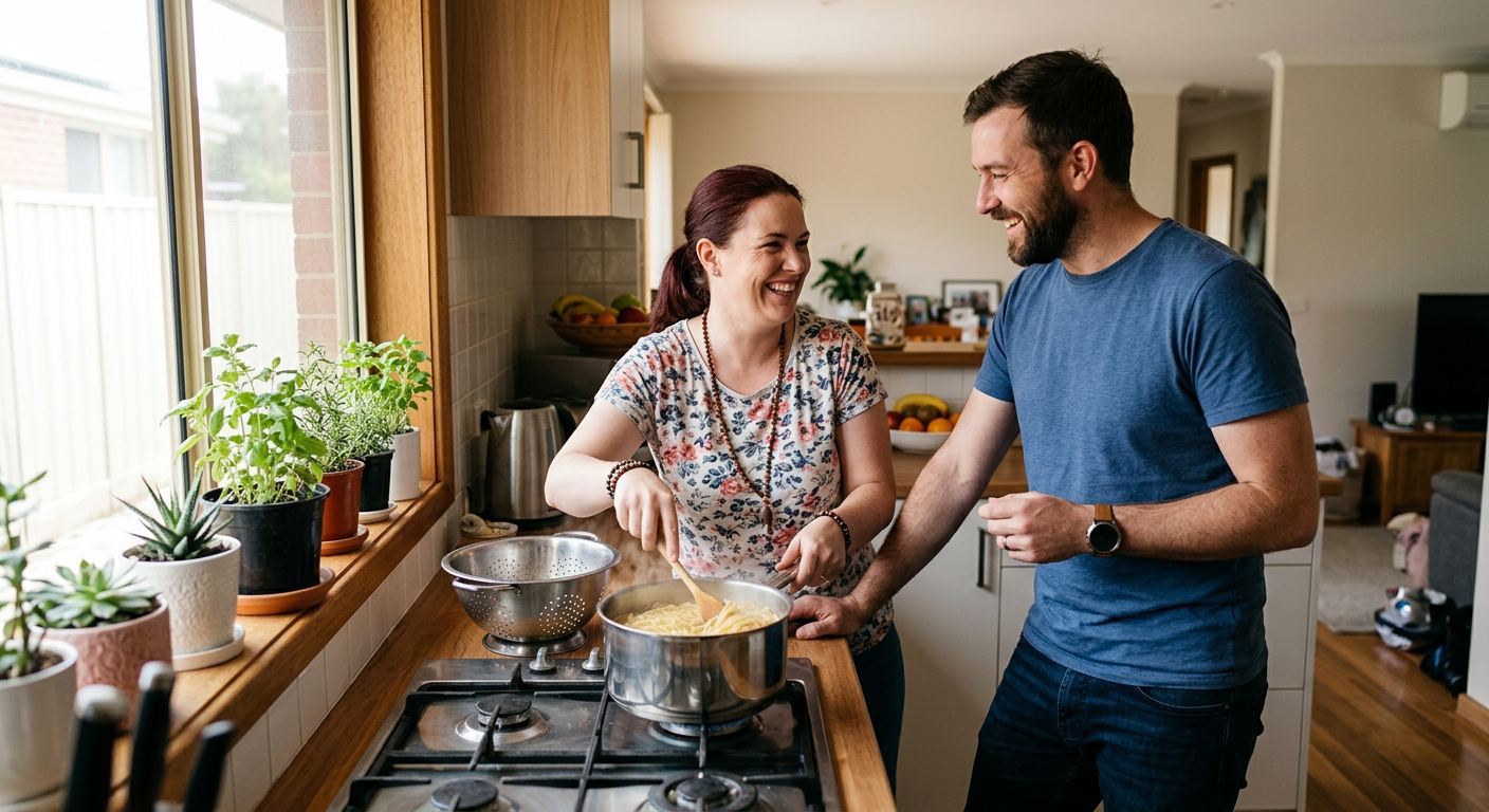 Support worker assisting participant at home — Supported Independent Living